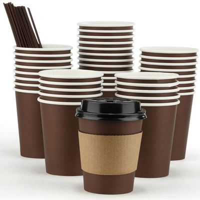 ふたのテークアウトのペーパー コーヒー カップが付いている使い捨て可能な二重層のペーパー コーヒー カップ