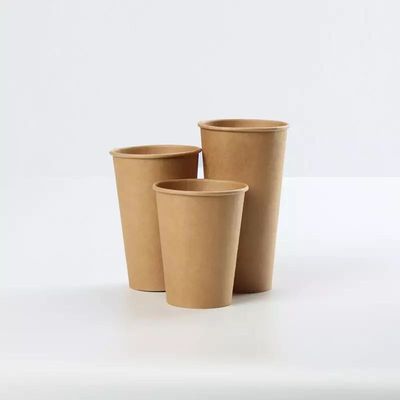 熱く冷たい飲み物の単一の壁のPEのコーティングは8oz生物分解性のクラフト紙のコップを取り除く