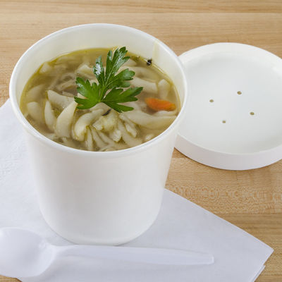 スープ ペーパ ボールのふたのペーパ ボールが付いているCompostable食品等級注文のCompostableスープ