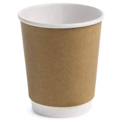 10ozブラウン使い捨て可能な生物分解性のクラフト紙のコップ コーヒー、ジュース、ミルク、茶容器