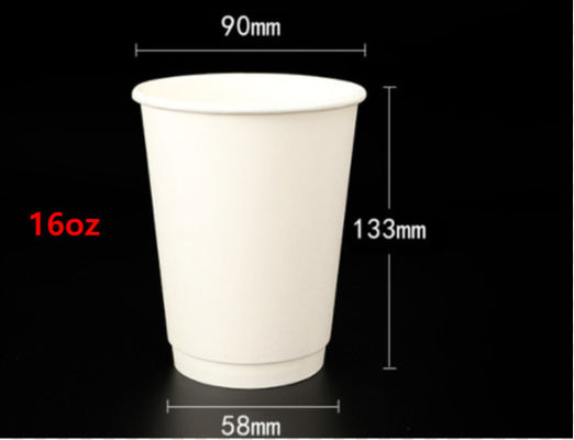 16oz使い捨て可能なペーパー コーヒー カップの再生利用できる注文のコーヒー紙コップの大きさ