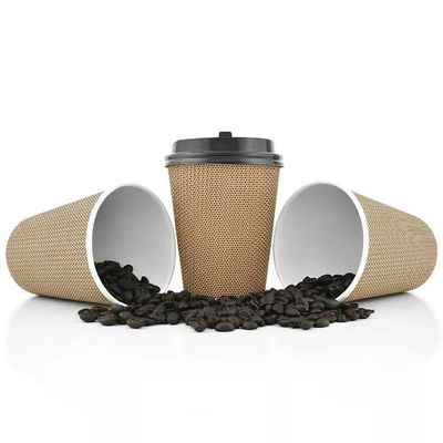 オフセット印刷は26oz使い捨て可能なペーパー コーヒー カップを波立てる壁をカスタマイズした