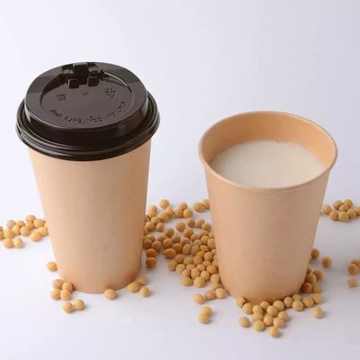 熱く冷たい飲み物の単一の壁のPEのコーティングは8oz生物分解性のクラフト紙のコップを取り除く