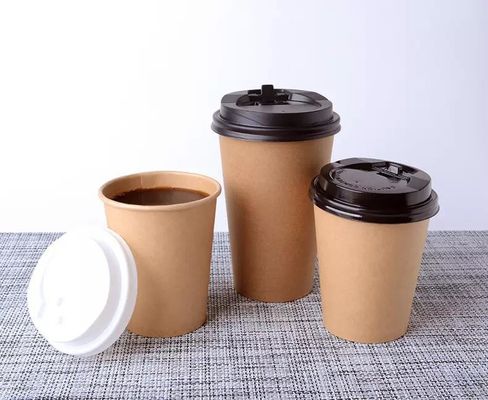 熱く冷たい飲み物の単一の壁のPEのコーティングは8oz生物分解性のクラフト紙のコップを取り除く
