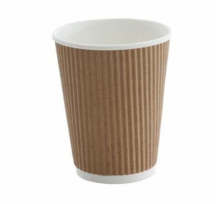 生物分解性熱い飲むことのための16ozクラフトのさざ波のペーパー コーヒー カップを取り除きなさい
